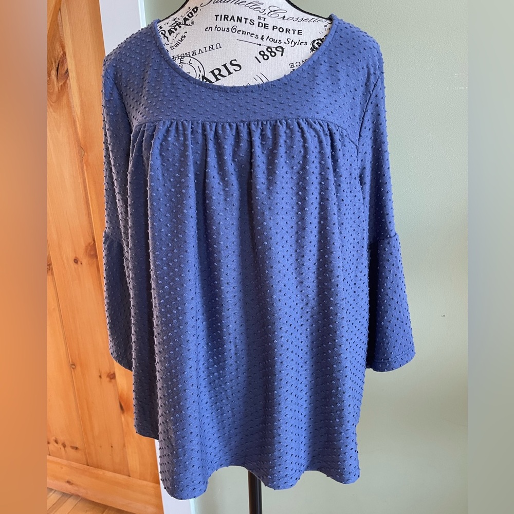 Anthropologie W5 Blue Bell Sleeve Blouse - 1X
